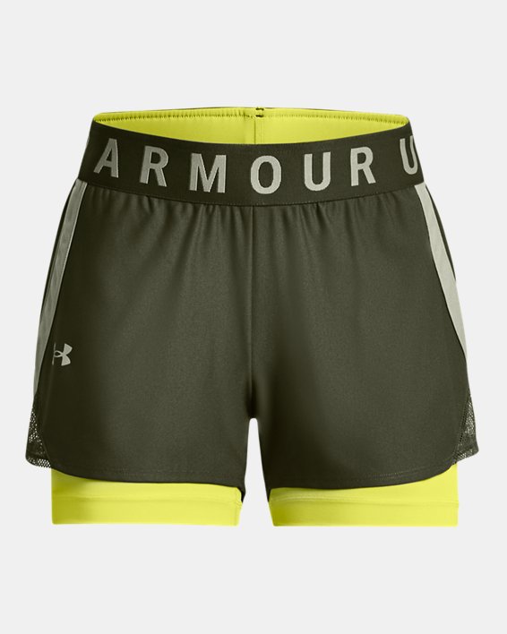 Women's UA Play Up 2-in-1 Shorts, Green, pdpMainDesktop image number 4